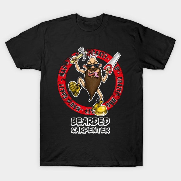 Funny Bearded Carpenter Design T-Shirt by Status71